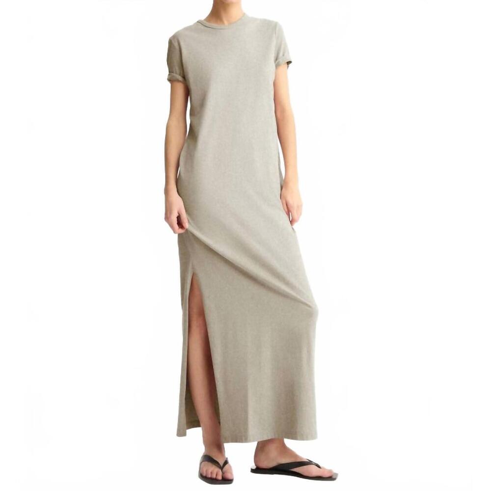NEW ARLO MOTT hubert short sleeve maxi dress in grey